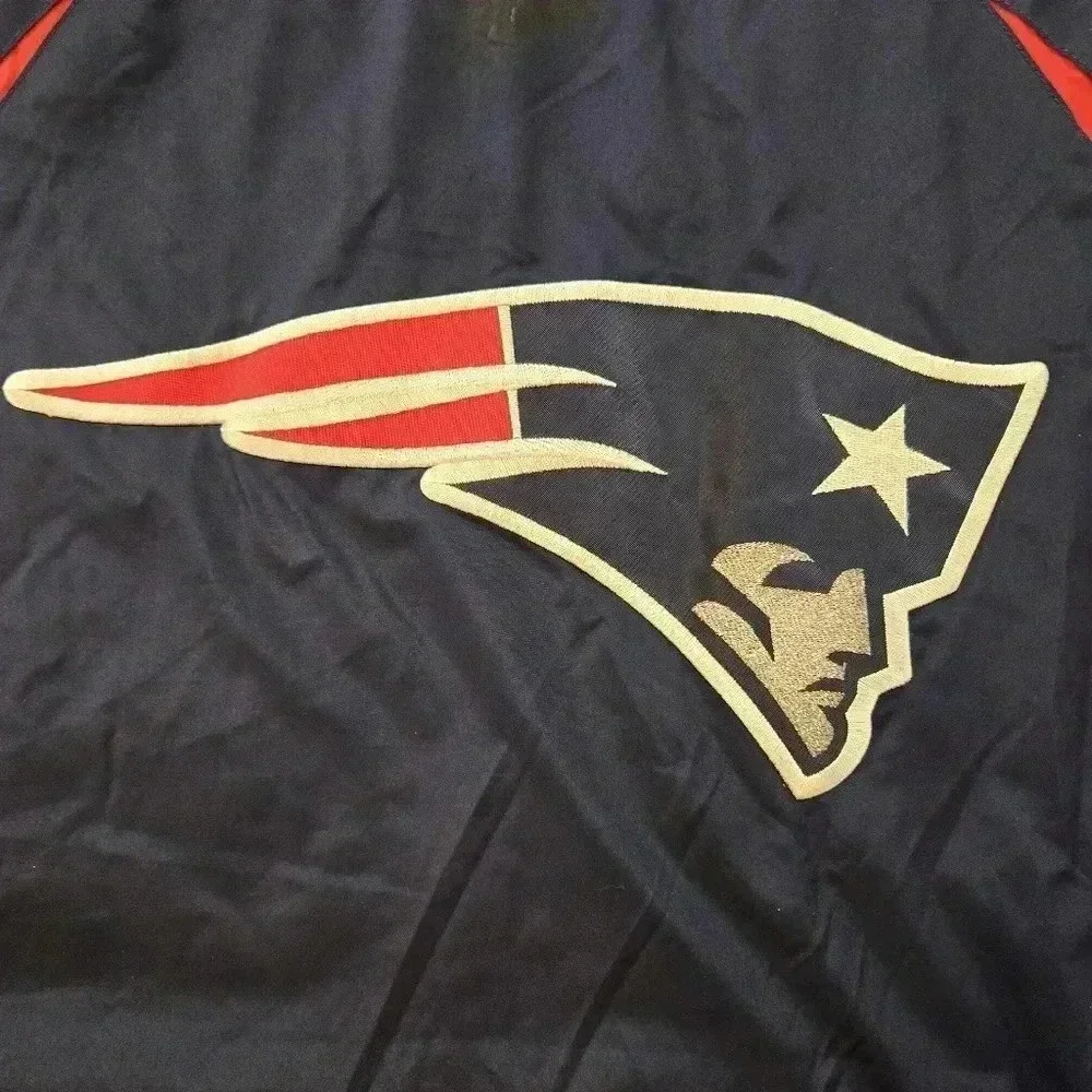 Reebok NFL New England Patriots Full Zip Embroidered Jacket Mens Blue Size XL